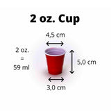50 rote Schnapsbecher