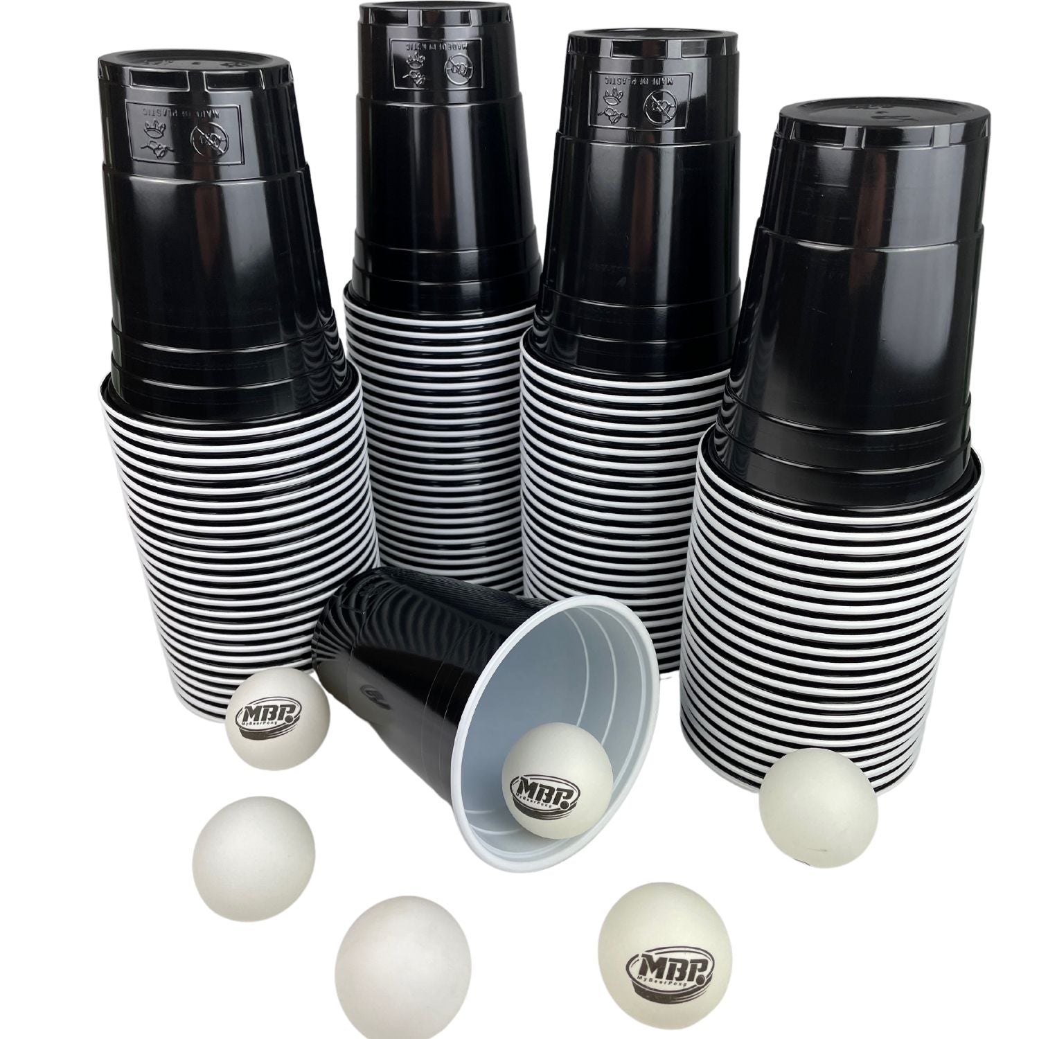 Bierpong Becher Set (100 Becher & 6 Bälle)
