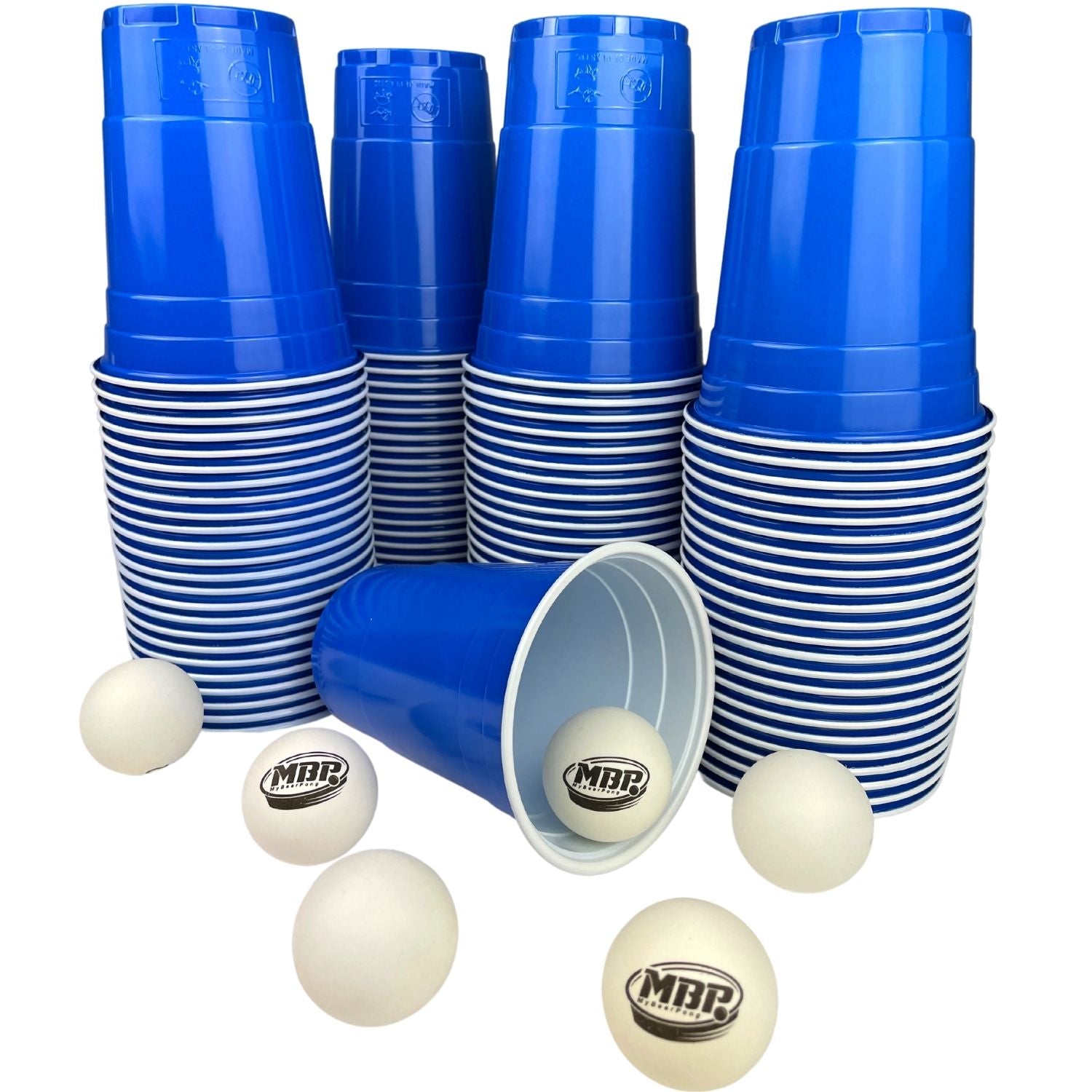 Bierpong Becher Set (100 Becher & 6 Bälle)