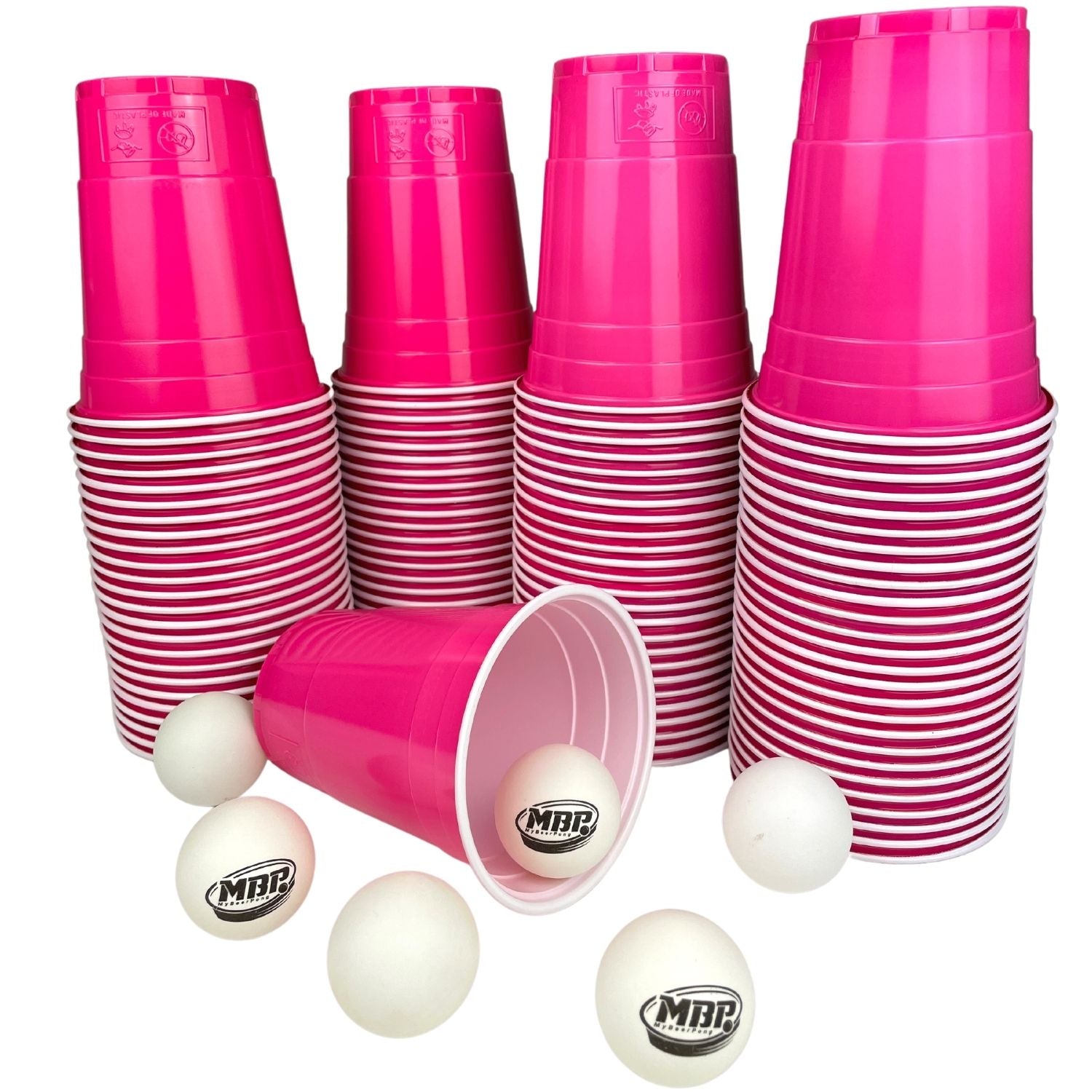 Bierpong Becher Set (100 Becher & 6 Bälle)