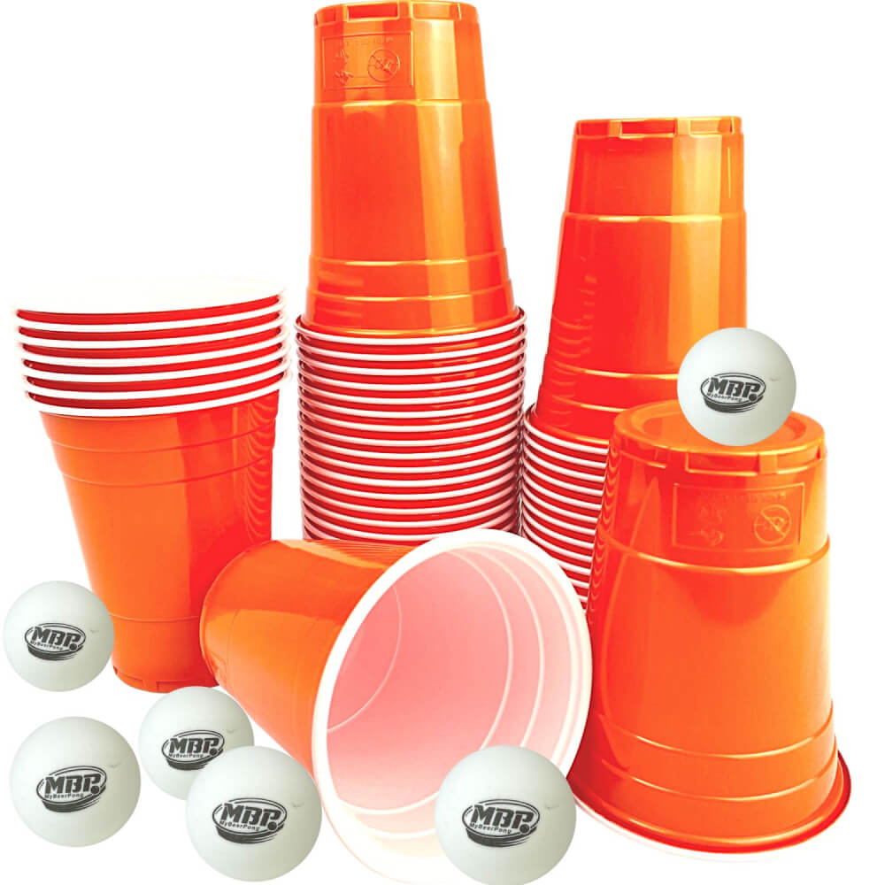 Bierpong Becher Set (100 Becher & 6 Bälle)