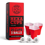 Hexa Beer Pong Becher Set Rot