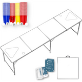 Beer Pong Tisch Set 'Selbst gestalten' inkl. 100 Bechern, 12 Bällen & Trinkspiel