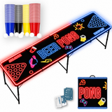 Beer Pong Tisch Set 'LED' inkl. 100 Bechern, 12 Bällen & Trinkspiel