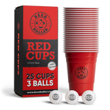BeerBaller® Beer Pong Becher Set (25x inkl. 3 Bällen)