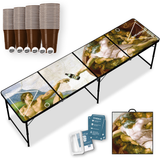 Beer Pong Tisch Set 'Schaffung' inkl. 50 Bechern, 6 Bällen & Trinkspiel