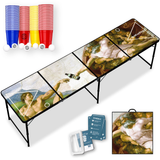Beer Pong Tisch Set 'Schaffung' inkl. 100 Bechern, 12 Bällen & Trinkspiel
