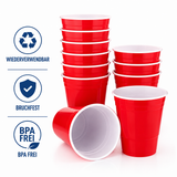 Beer Pong Mehrwegbecher Rot (20x)