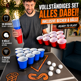 Beer Pong Tisch Set 'Rocks' inkl. 60 Becher, 6 Bällen & Racks
