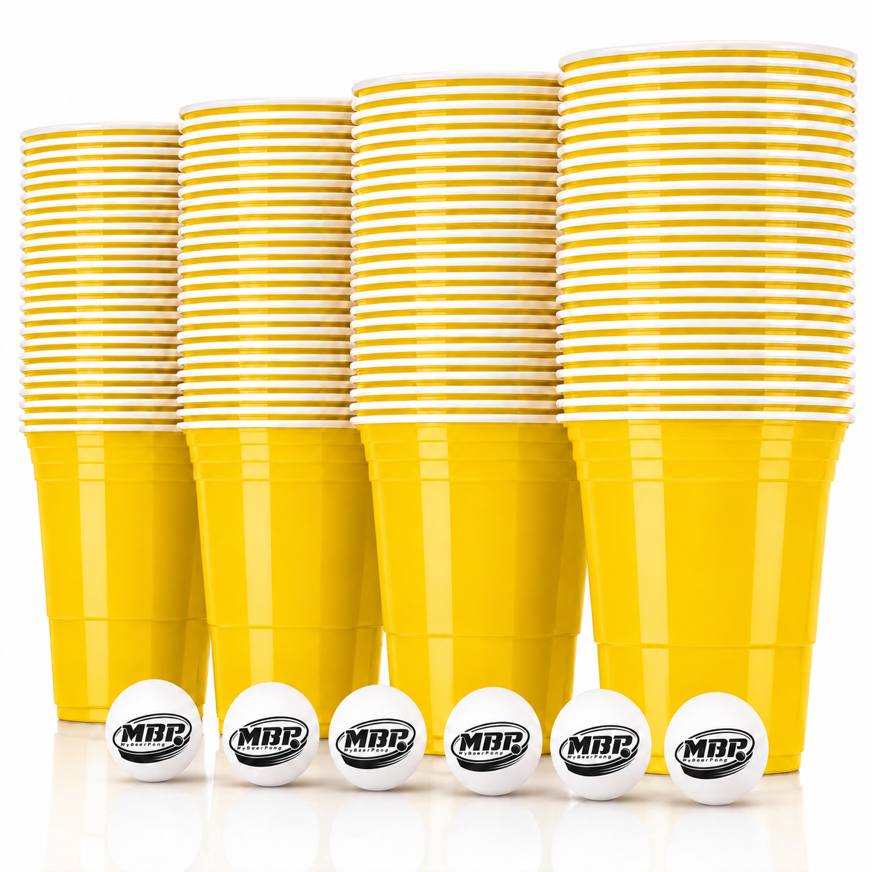MYBEERPONG® Beer Pong Becher Set (100x inkl. 6 Bällen)