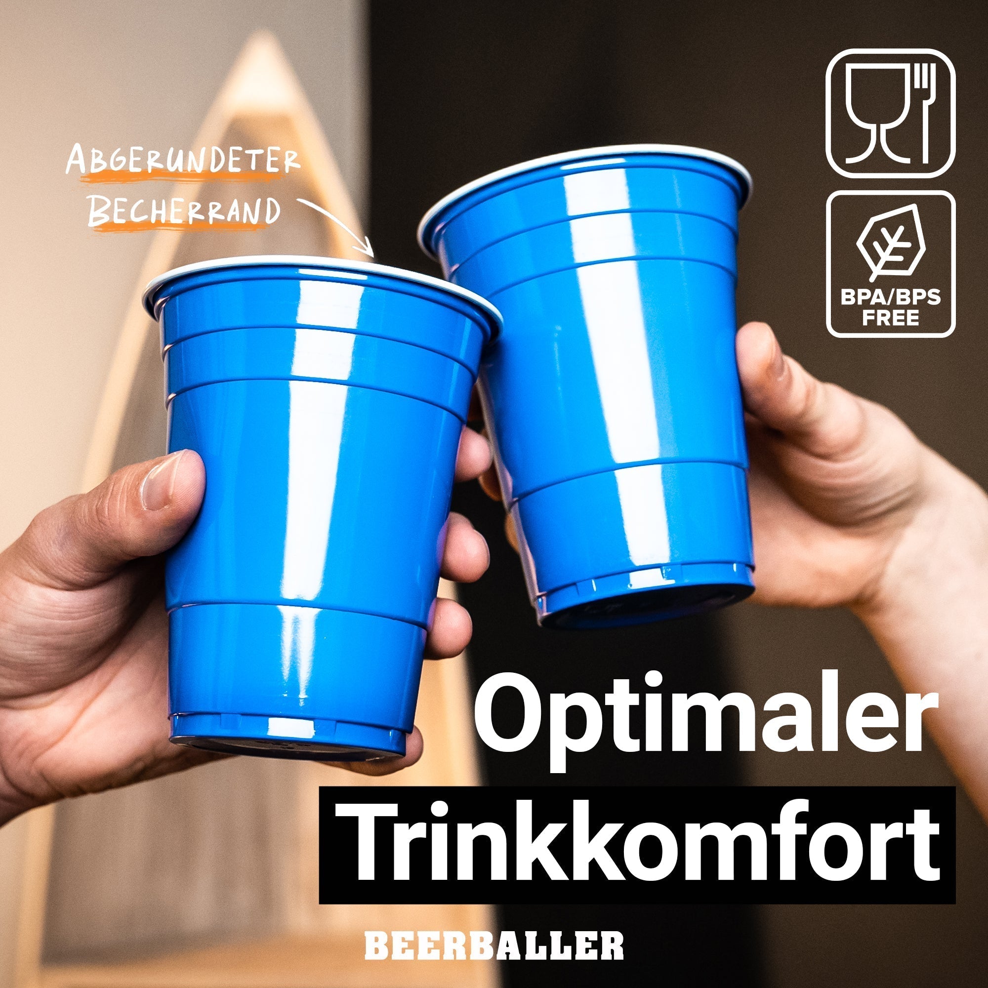 Beer Pong Becher Blau (800x + 96 Bälle) - BeerBaller