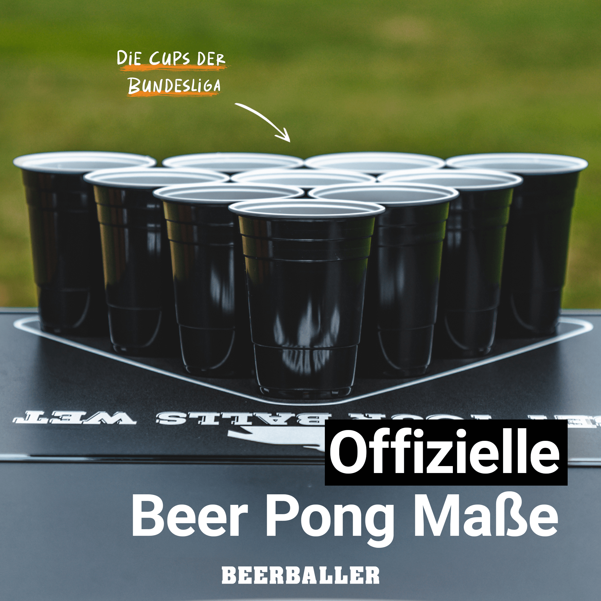 Beer Pong Becher Schwarz (800x + 96 Bälle) - BeerBaller