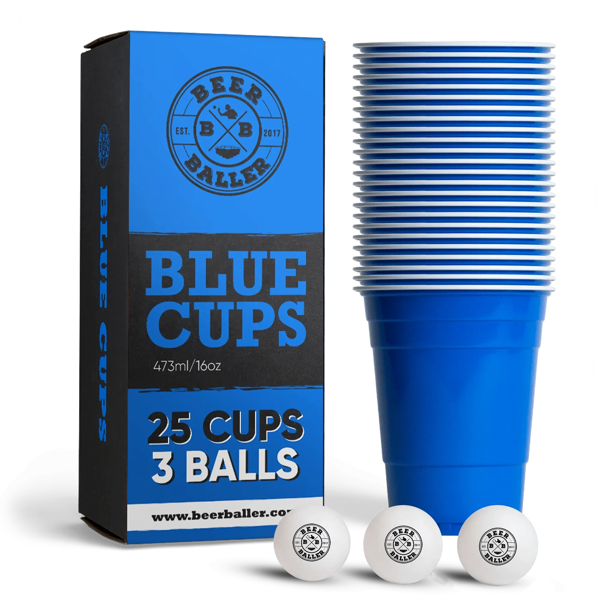 Beer Pong Becher Set Blau - BeerBaller
