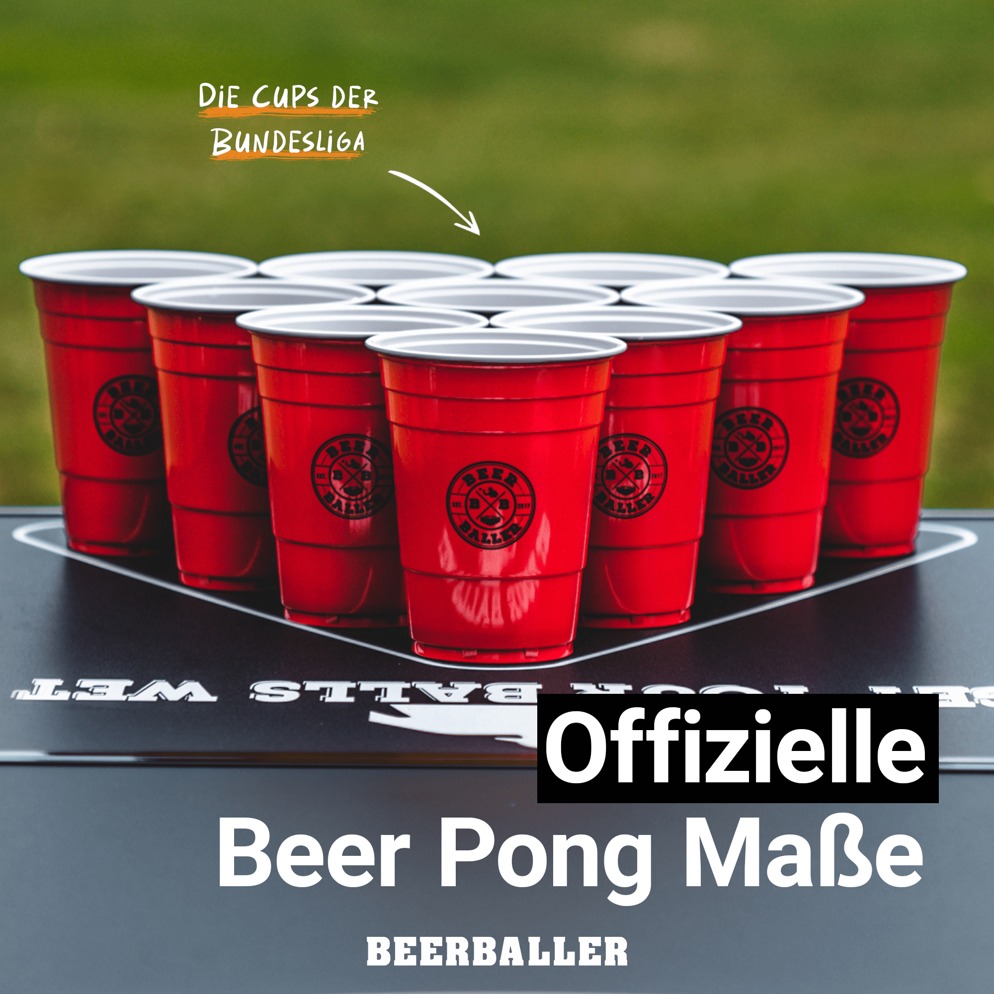 Beer Pong Becher Set Rot mit Logo - BeerBaller