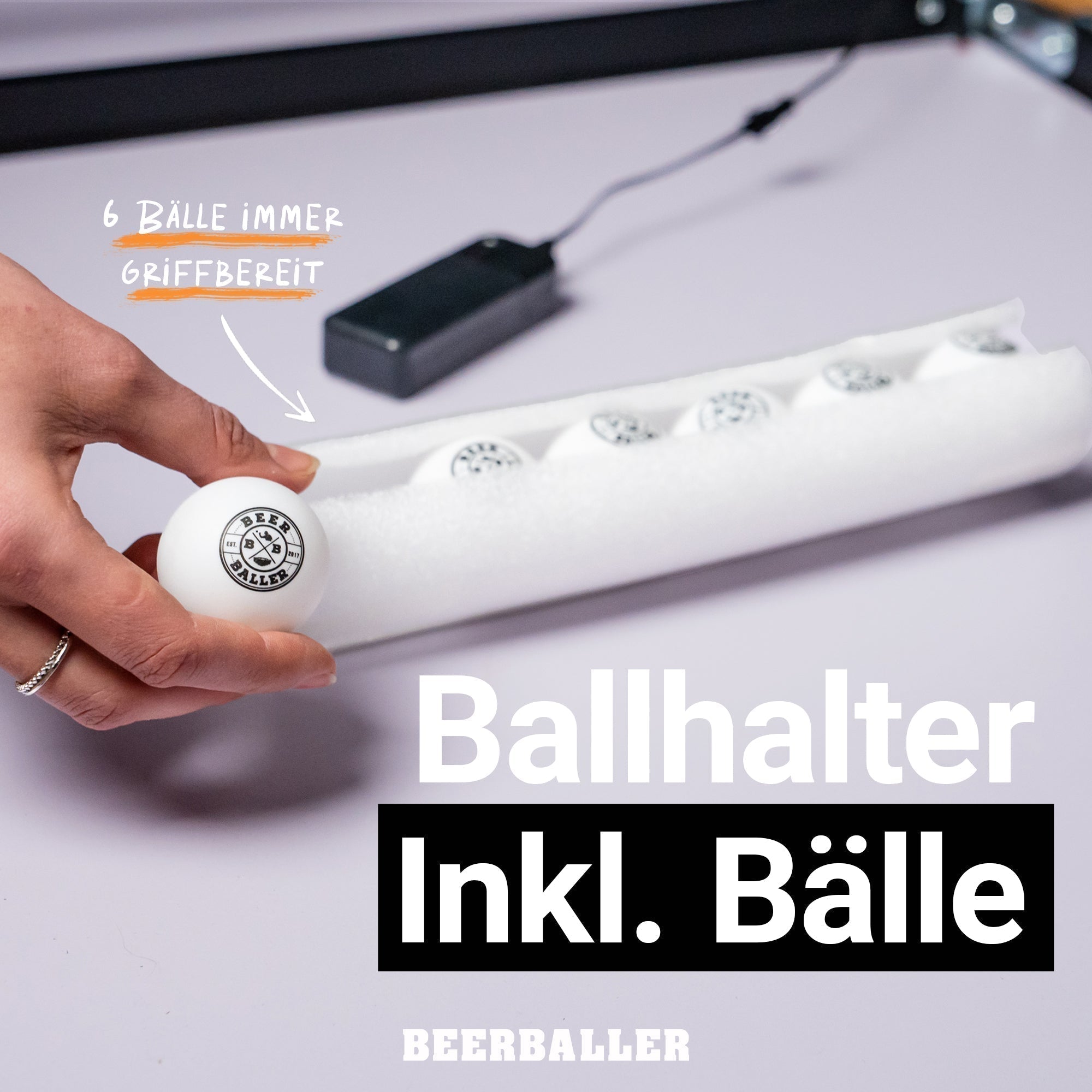 Beer Pong Tisch 'LED NEON' mit Löchern - BeerBaller