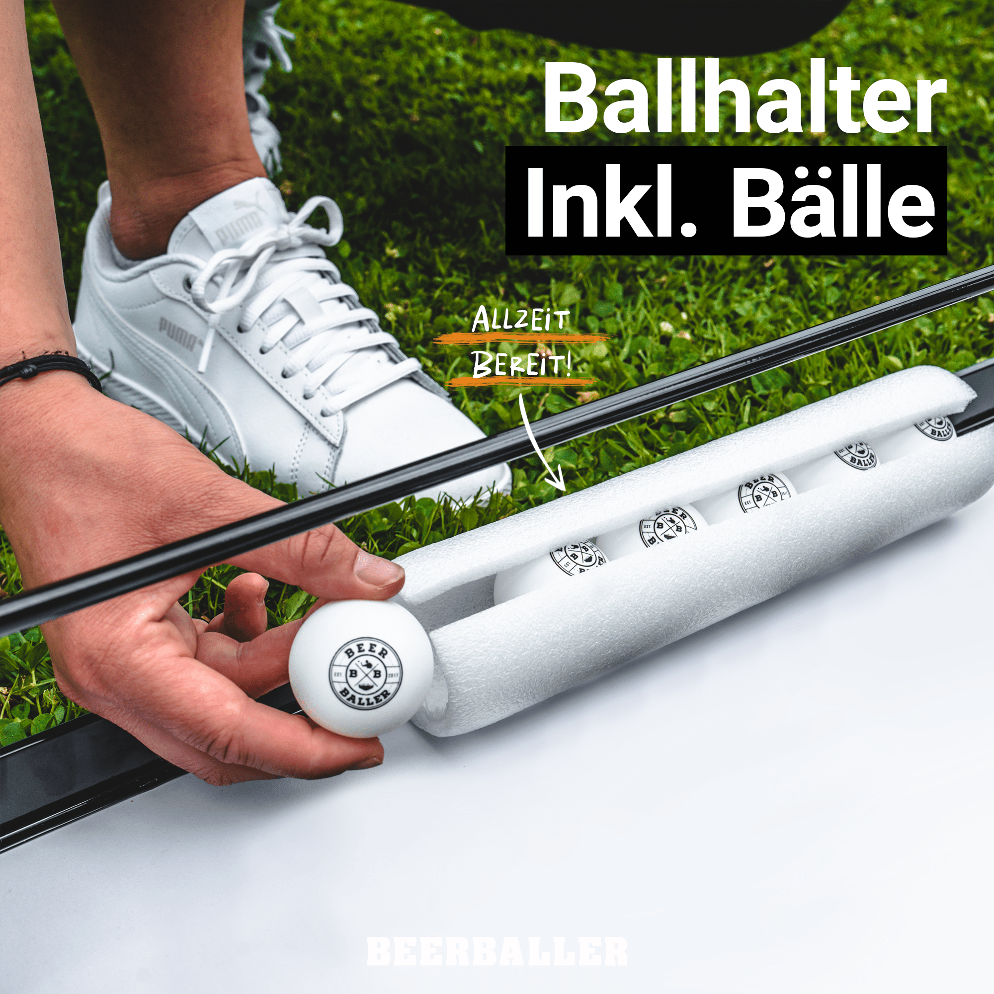 Beer Pong Tisch Set "Allblack" inkl. 50 Becher, 12 Bälle & Party Pong - BeerBaller