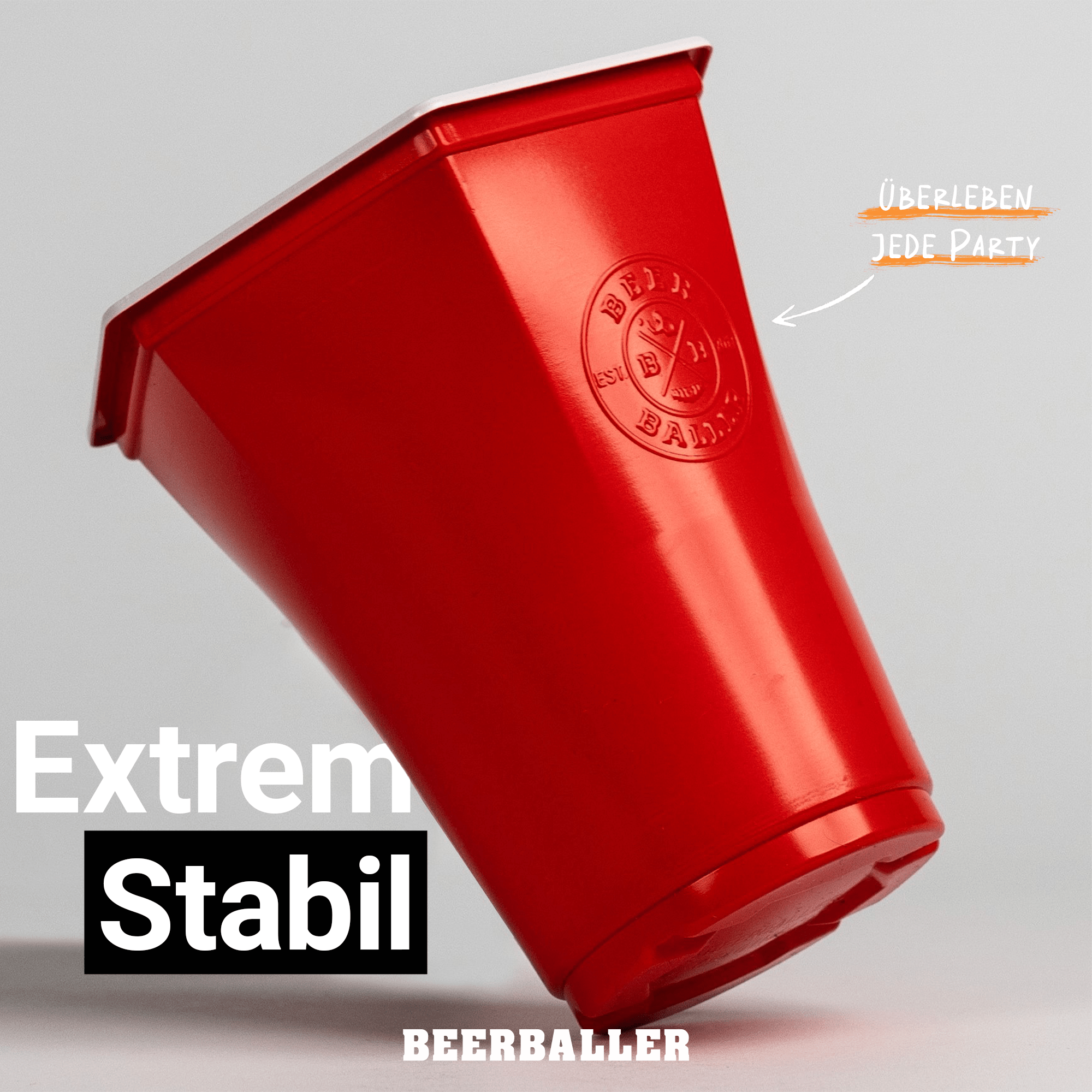 Hexa Beer Pong Becher Set Rot - BeerBaller