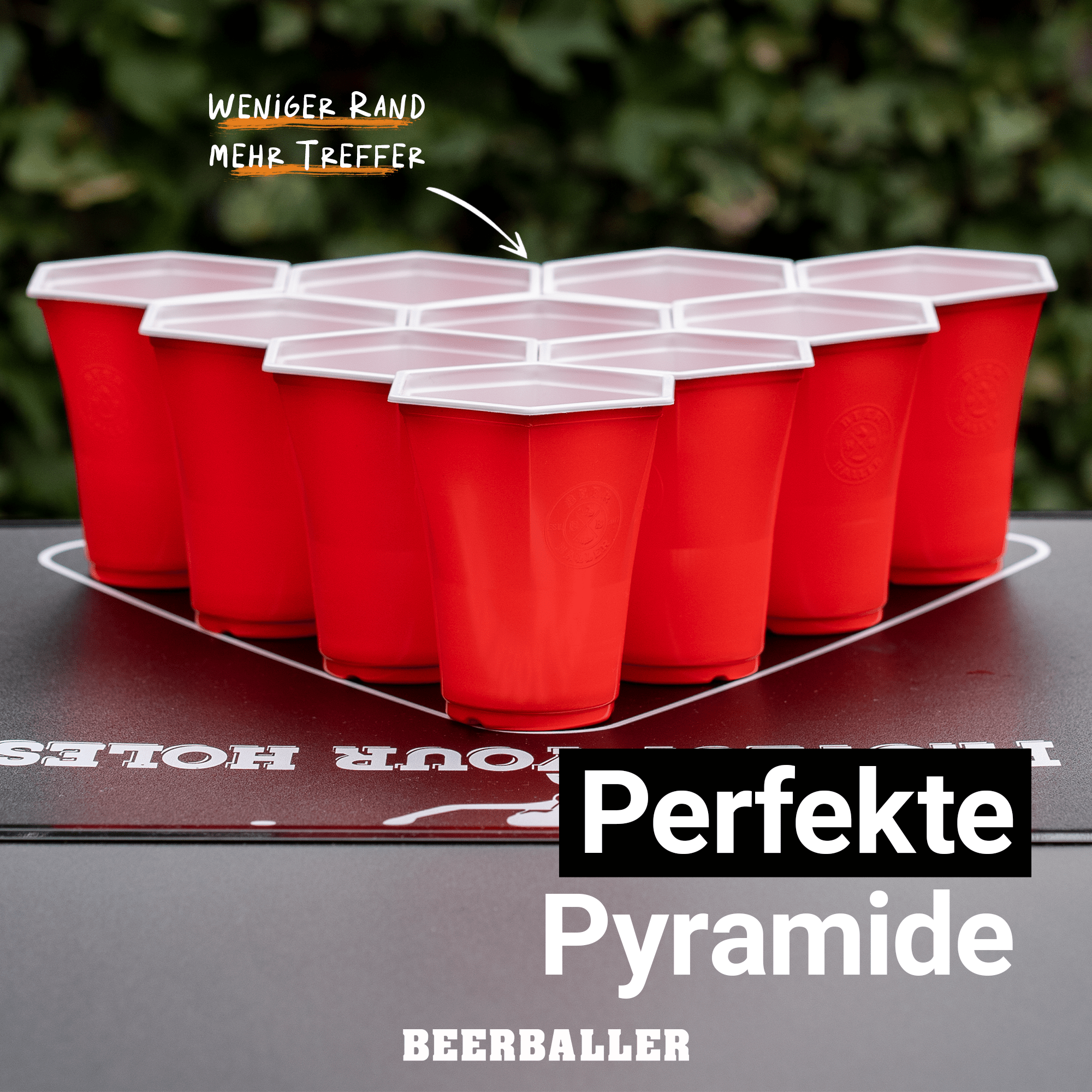 Hexa Beer Pong Becher Set Rot - BeerBaller