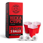 Hexa Beer Pong Becher Set Rot - BeerBaller