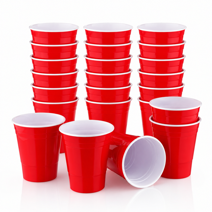 Beer Pong Mehrwegbecher Rot – 20er Set aus robustem Kunststoff