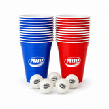 Beer Pong Mehrwegbecher Set (11x Rot / 11x Blau & 6 Bälle)