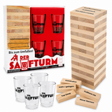 Trinkspiel 'Saufturm' inkl. 4 Shot Gläser